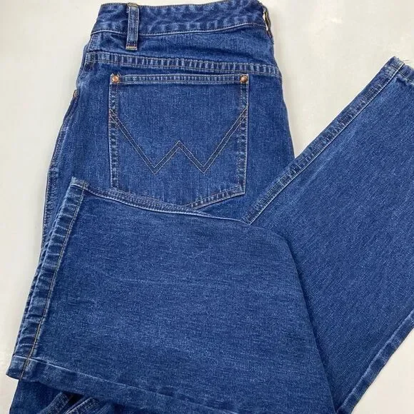 Vintage Unisex Classic Wrangler TM Jeans 32/33 Approximately No Label 🏷️ - Picture 7 of 16